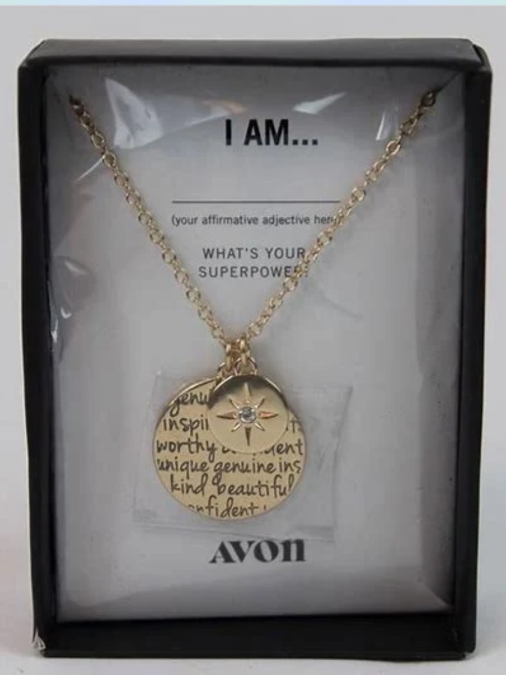 I Am Enough Pendant Necklace with Engraved Words - Picture 2 of 3